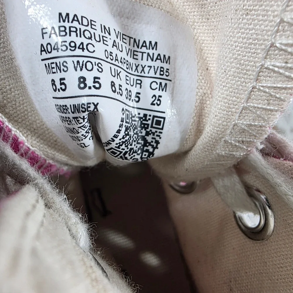 Converse Chuck 70 Hi Pink Canvas‎ High Top Sneakers A04594C Womens 8.5 Mens 6.5 - Picture 6 of 8